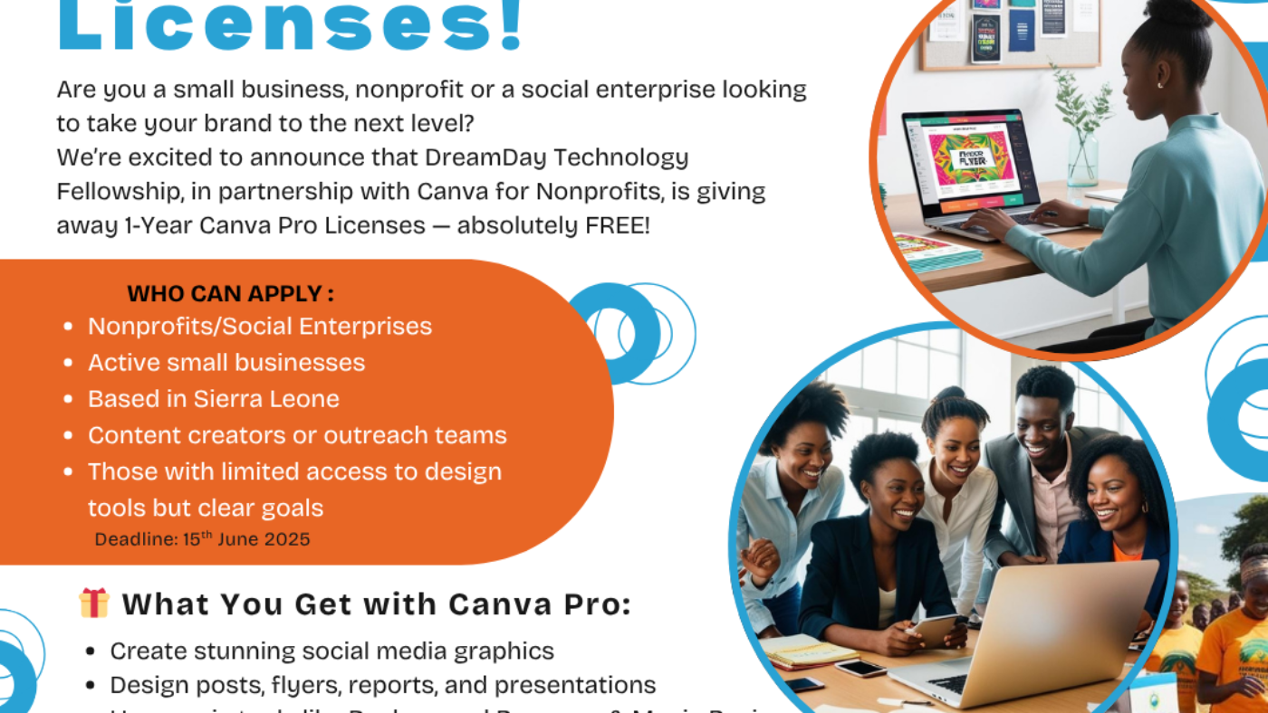DreamDay Technology Fellowship x Canva – Apply for a 1-Year Canva Pro License!